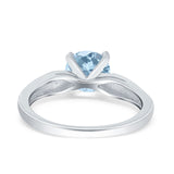 Round Natural Stone Solitaire Ring