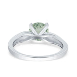 Round Natural Stone Solitaire Ring