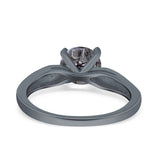 Round Natural Stone Solitaire Ring