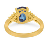 Art Deco Oval Natural Stone Ring