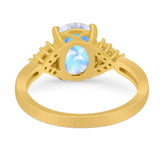 Art Deco Oval Natural Stone Ring