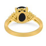 Art Deco Oval Natural Stone Ring