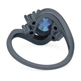 Oval Natural Stone Art Deco Ring