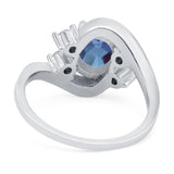 Oval Natural Stone Art Deco Ring