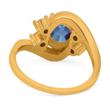 Oval Natural Stone Art Deco Ring