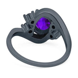 Oval Natural Stone Art Deco Ring