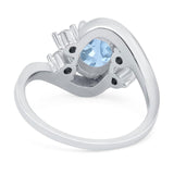 Oval Natural Stone Art Deco Ring