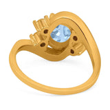 Oval Natural Stone Art Deco Ring