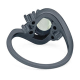 Oval Natural Stone Art Deco Ring