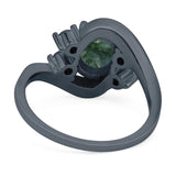 Oval Natural Stone Art Deco Ring