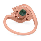 Oval Natural Stone Art Deco Ring