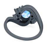 Oval Natural Stone Art Deco Ring