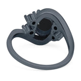 Oval Natural Stone Art Deco Ring