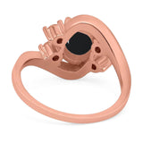 Oval Natural Stone Art Deco Ring