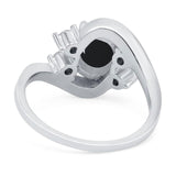 Oval Natural Stone Art Deco Ring