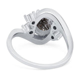 Oval Natural Stone Art Deco Ring