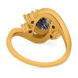 Oval Natural Stone Art Deco Ring