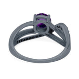 Round Natural Stone Twisted Ring