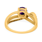 Round Natural Stone Twisted Ring