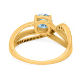 Round Natural Stone Twisted Ring