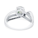 Round Natural Stone Twisted Ring