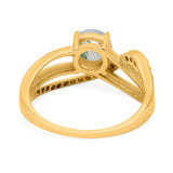 Round Natural Stone Twisted Ring