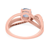 Round Natural Stone Twisted Ring