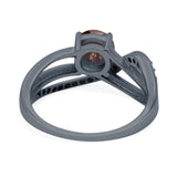 Round Natural Stone Twisted Ring