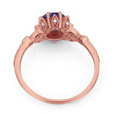 Vintage Style Round Natural Stone Flower Ring