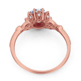 Vintage Style Round Natural Stone Flower Ring