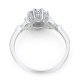 Vintage Style Round Natural Stone Flower Ring