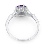 Vintage Style Round Natural Stone Flower Ring