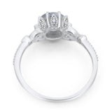 Vintage Style Round Natural Stone Flower Ring