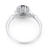 Vintage Style Round Natural Stone Flower Ring