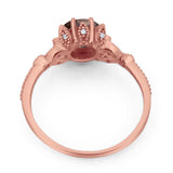 Vintage Style Round Natural Stone Flower Ring