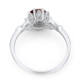 Vintage Style Round Natural Stone Flower Ring