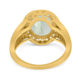 Art Deco Oval Natural Stone Ring