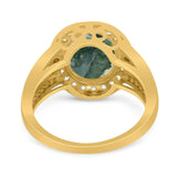 Art Deco Oval Natural Stone Ring