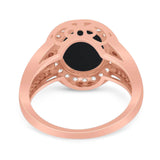 Art Deco Oval Natural Stone Ring