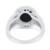 Art Deco Oval Natural Stone Ring