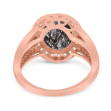 Art Deco Oval Natural Stone Ring