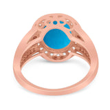 Art Deco Oval Natural Stone Ring