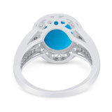 Art Deco Oval Natural Stone Ring