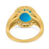 Art Deco Oval Natural Stone Ring