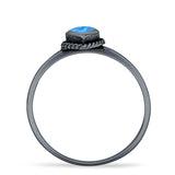 Oxidized Pear Teardrop Solitaire Ring
