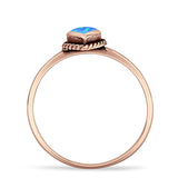 Oxidized Pear Teardrop Solitaire Ring
