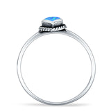 Oxidized Pear Teardrop Solitaire Ring