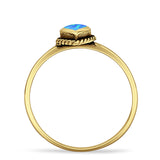 Oxidized Pear Teardrop Solitaire Ring