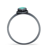 Oxidized Pear Teardrop Solitaire Ring