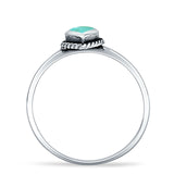 Oxidized Pear Teardrop Solitaire Ring